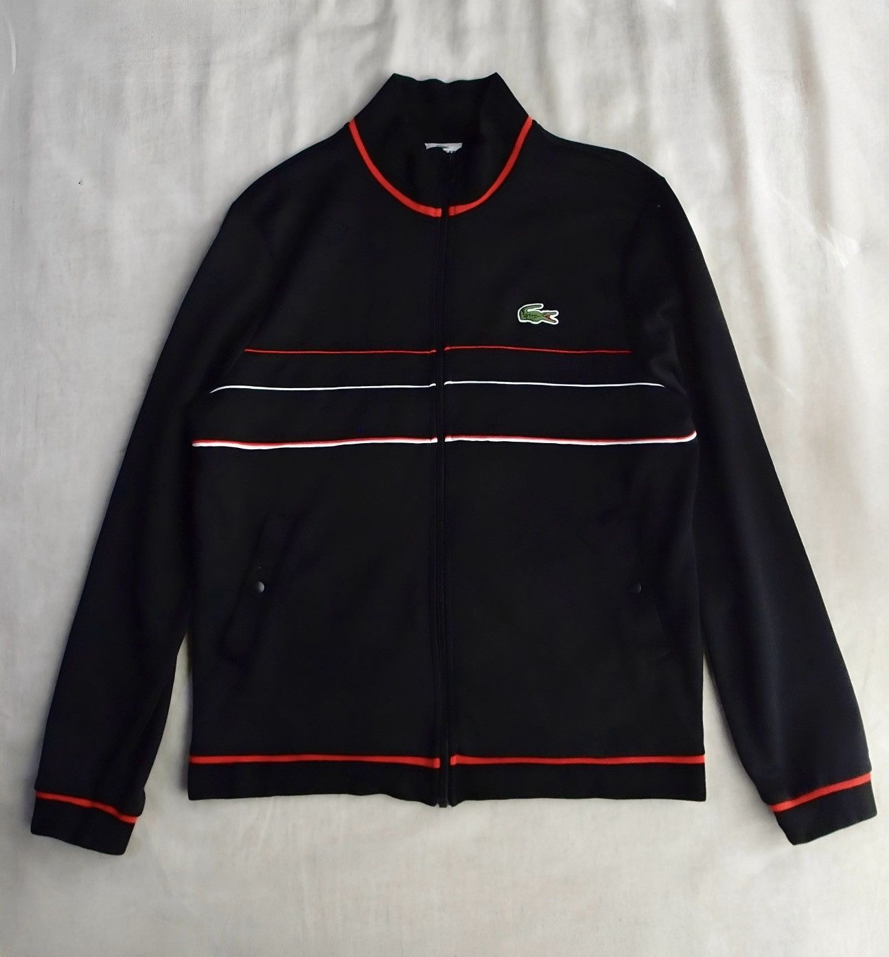 Lacoste Lacoste Sport Track Jacket Black Orange Made in France Size US L / EU 52-54 / 3 - 1 Thumbnail
