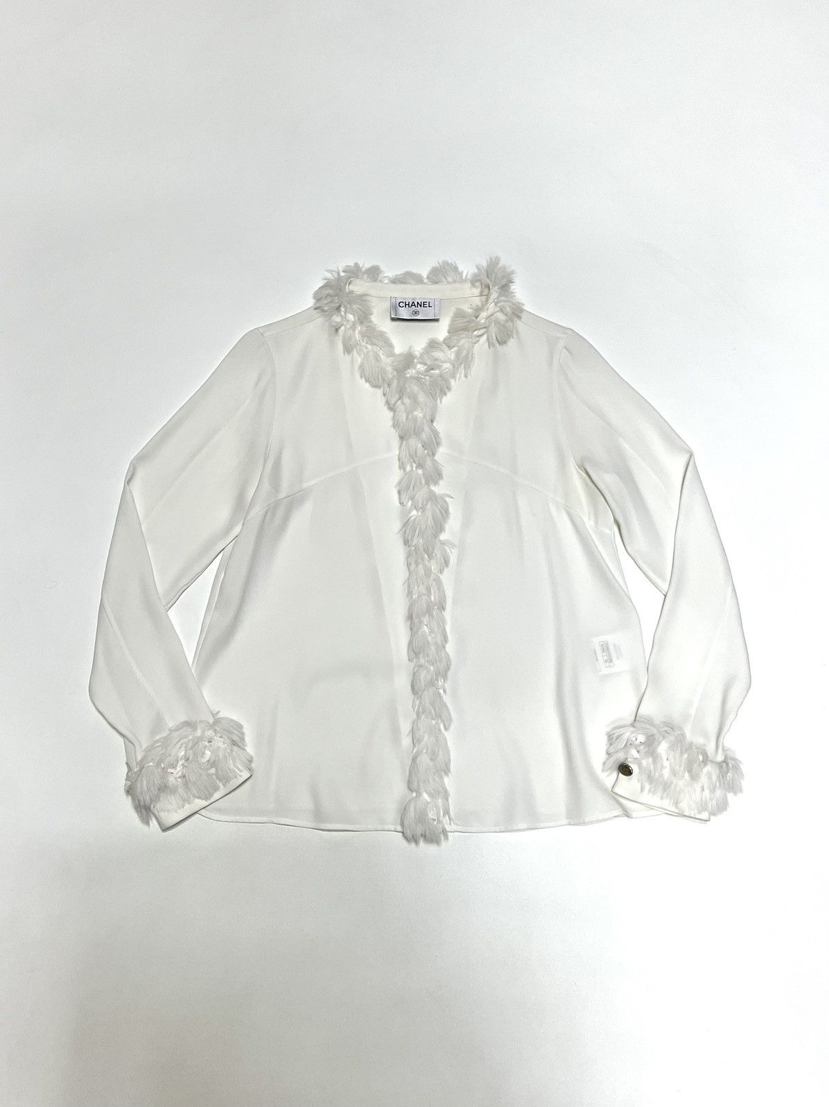 Chanel CHANEL Fur Trimming Blouse Shirt Size XS / US 0-2 / IT 36-38 - 2 Thumbnail