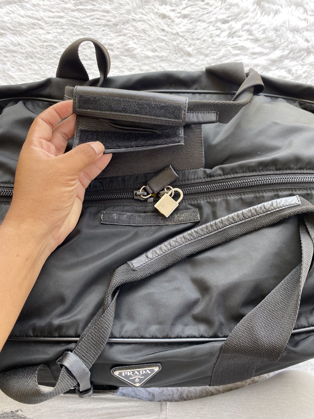 Prada PRADA Duffle Travel Carry Handbag Shoulder Bag Black Nylon Size ONE SIZE - 11 Thumbnail