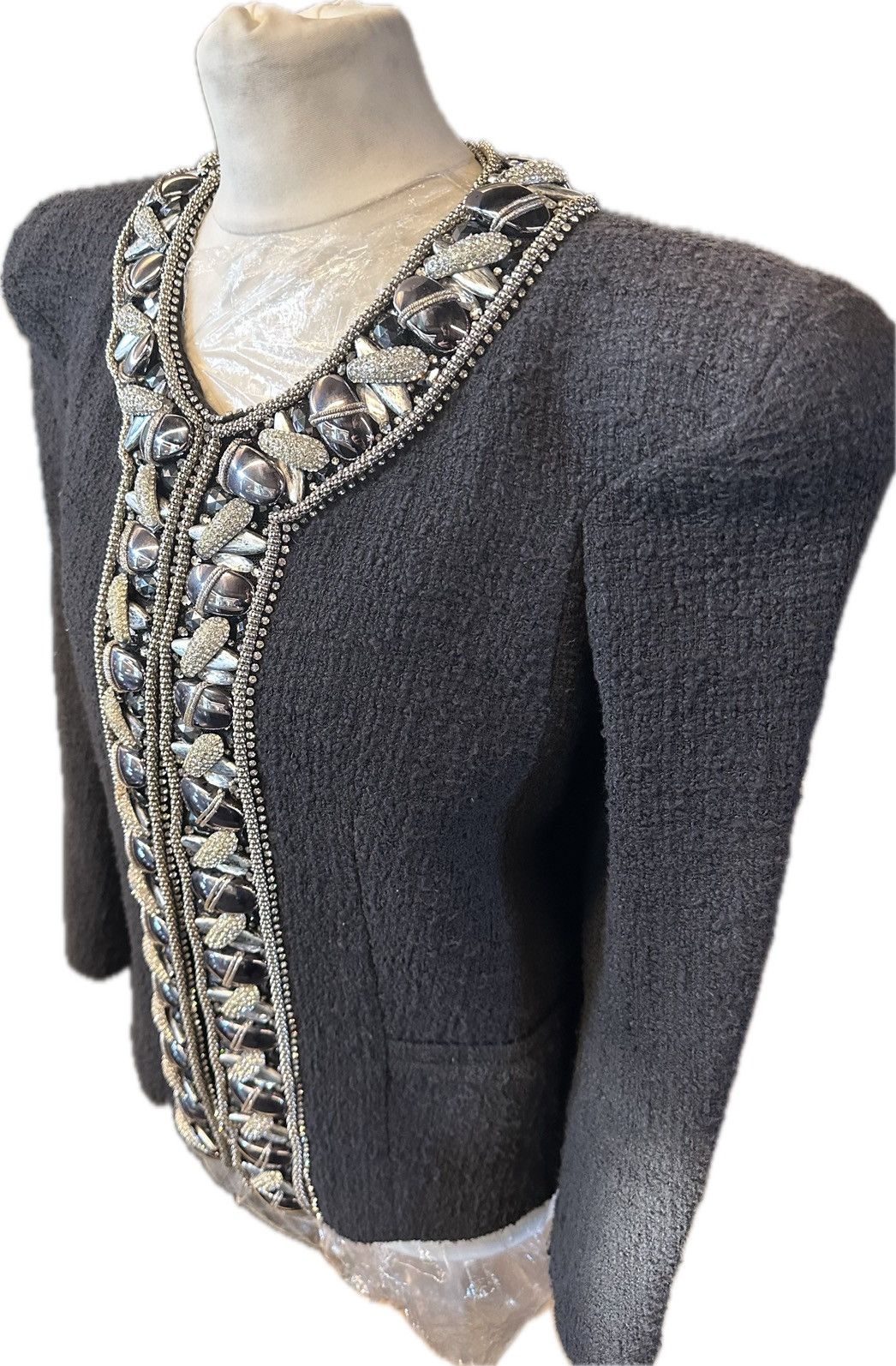 Balmain Balmain Spring 2009 Runway Tweed Black Jacket Size M / US 6-8 / IT 42-44 - 4 Thumbnail