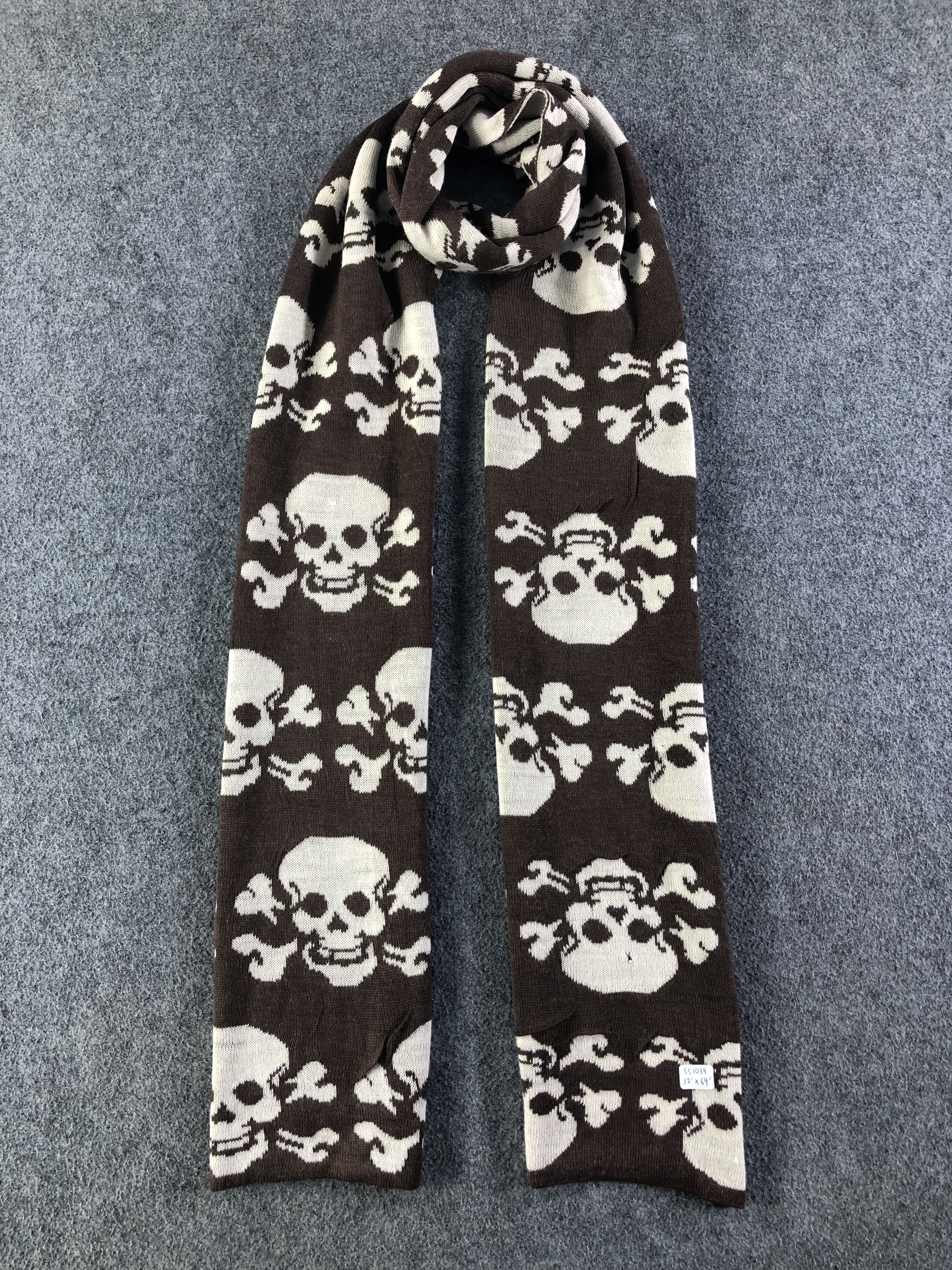 Vintage Skulls Design Scarf / Muffler / Neckwear Size ONE SIZE - 1 Thumbnail