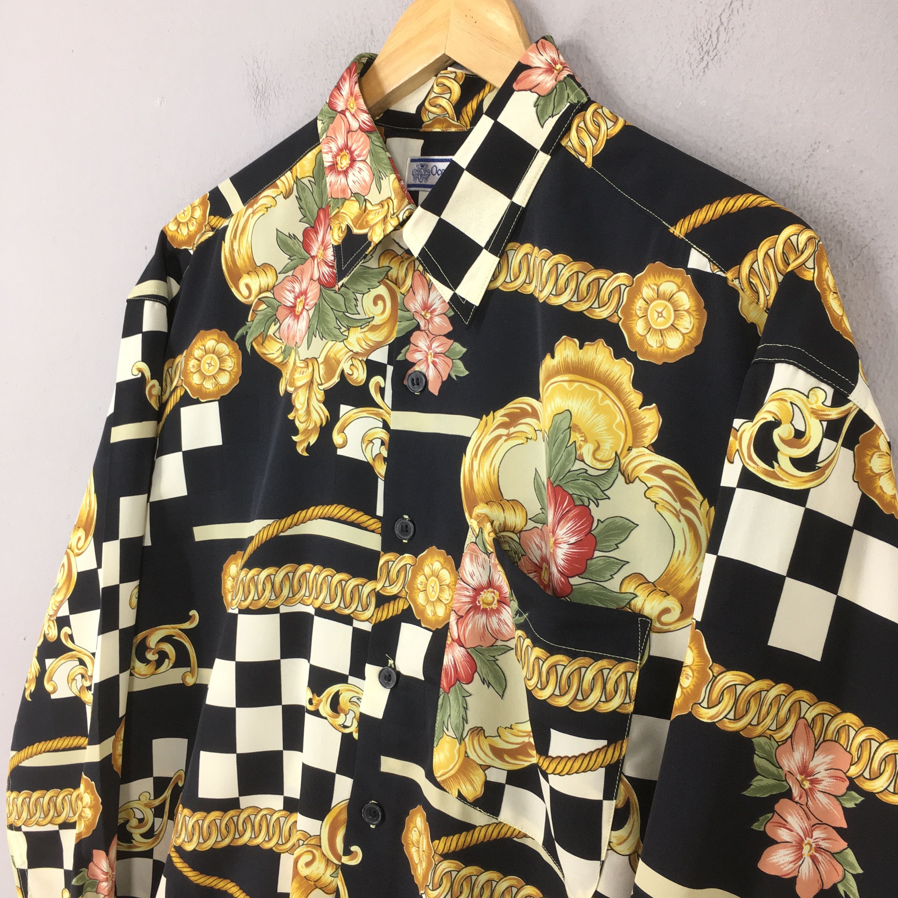 Vintage Vintage 90s Royalty Baroque Polyester Shirt Large Size US L / EU 52-54 / 3 - 3 Thumbnail