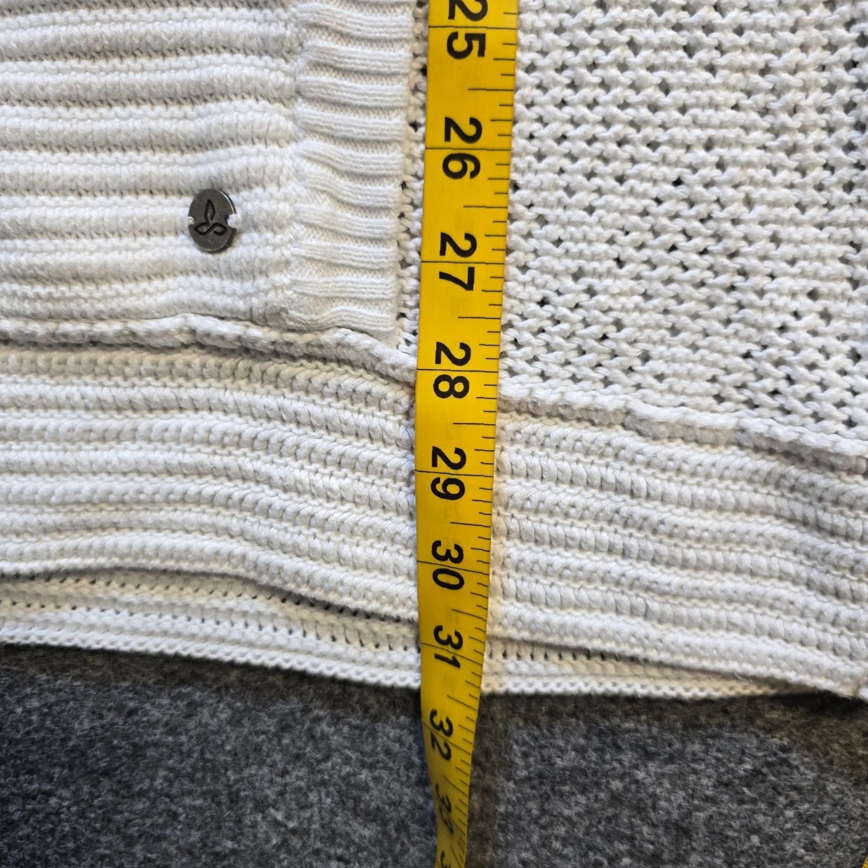 Prana Prana Sweater Women Size Medium White Hoodie Cotton Open Knit Long Sleeve Casual Pullover Winter Fall Spring Knitted Lightweight Womens Size M / US 6-8 / IT 42-44 - 7 Thumbnail