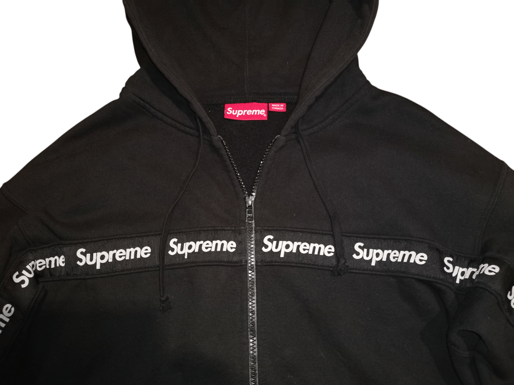 Supreme Supreme text stripe zip up hoodie Size US M / EU 48-50 / 2 - 3 Thumbnail