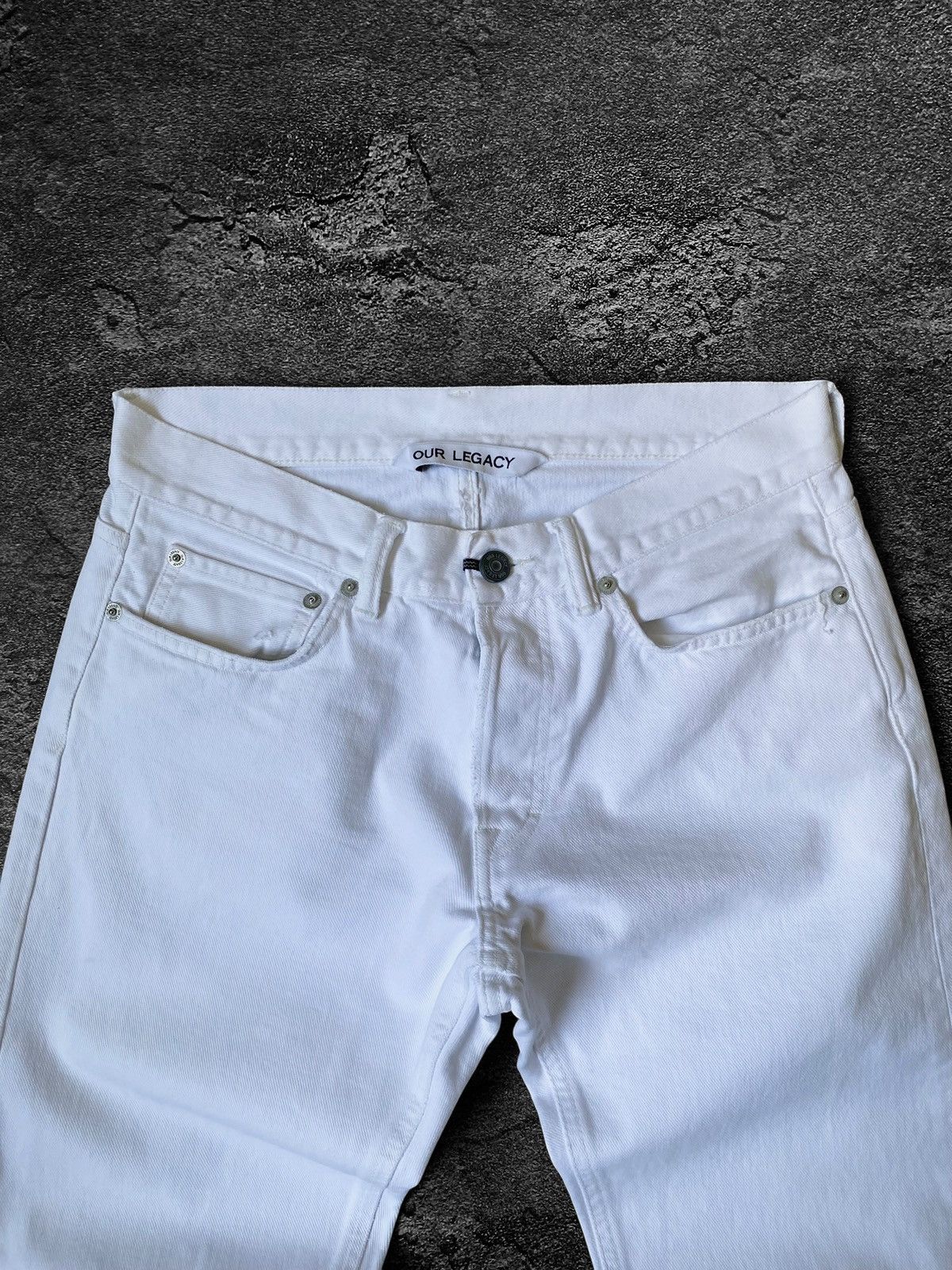 Our Legacy Our Legacy first cut worn white ripped hem jeans pants Size US 30 / EU 46 - 3 Thumbnail