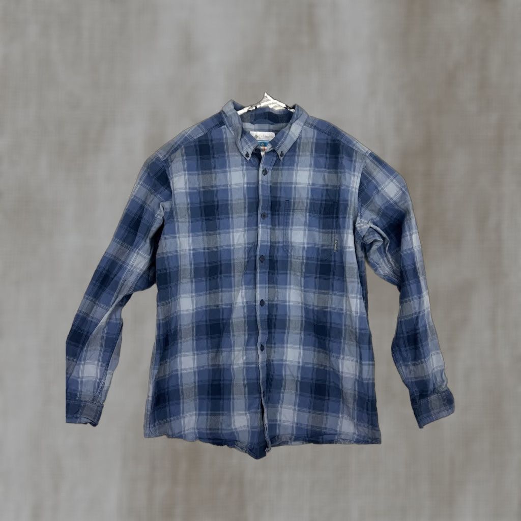 Vintage Columbia Mens XL Blue Plaid Button Up Shirt Long Sleeve Casual Cotton Size US XL / EU 56 / 4 - 1 Thumbnail