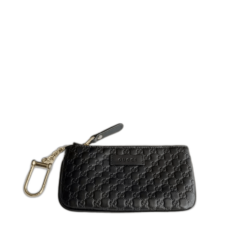 GUCCI Black Printed Zip Wallet Card Holder