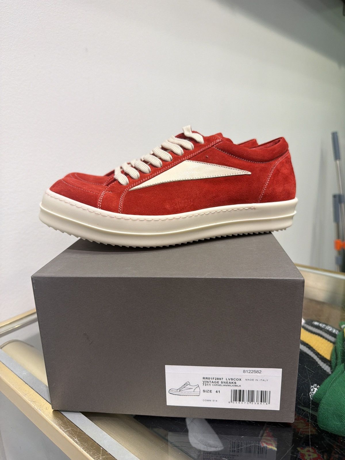 Rick Owens vintage low carnelian milk red size 41