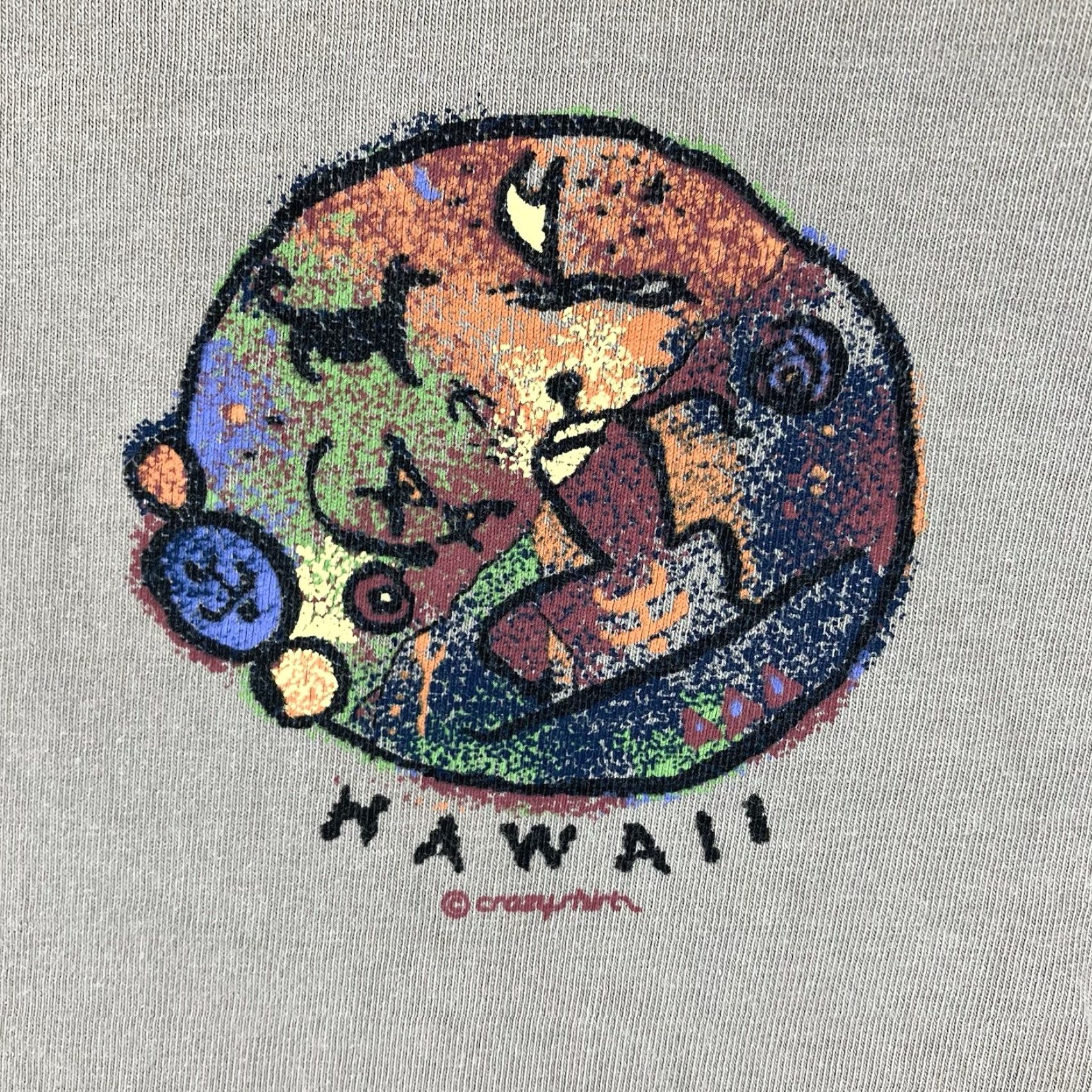 Vintage VINTAGE Crazy Shirts Shirt Men's L T-Shirt 100% Cotton Beige Hawaii Kilo Pōhaku Graphic Print 80s 90s Nautical Art Nature Hawaiian Adventure Time Mens Size US L / EU 52-54 / 3 - 4 Thumbnail