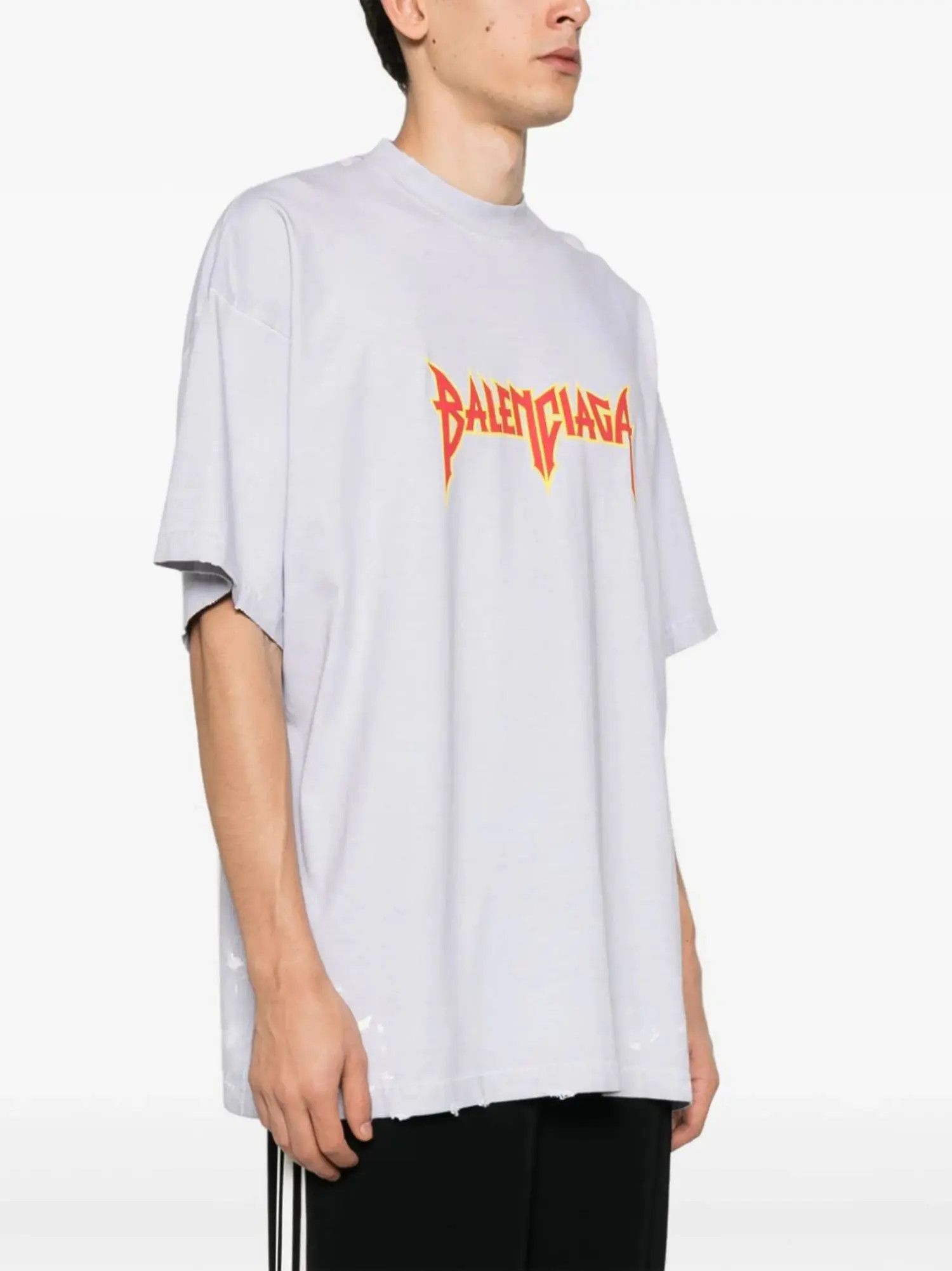 Balenciaga o1s1wg110824 Metal Oversized T-Shirt in Light Grey Size US S / EU 44-46 / 1 - 3 Thumbnail