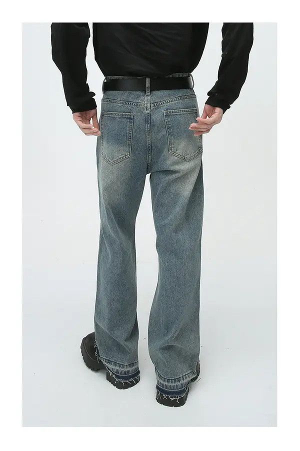 Japanese Brand VIBE Vintage loose straight-leg raw edge jeans Size US 32 / EU 48 - 3 Thumbnail