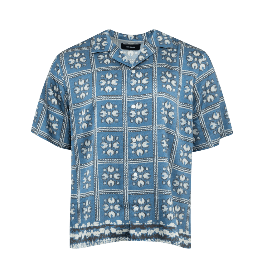 Nahmias o1h1sh11224 Tield Silk Shirt in Tiled Print Size US XL / EU 56 / 4 - 4 Thumbnail