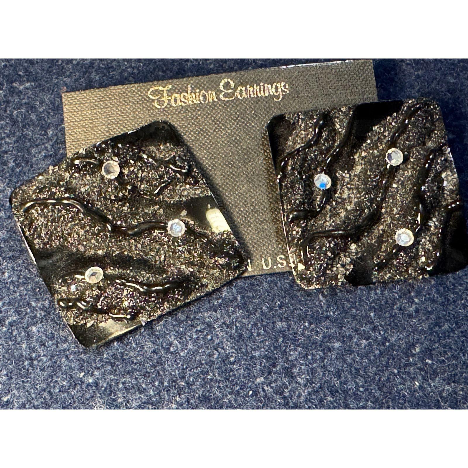 Other 90's Metal Rhinestone Statement Post Earrings Size ONE SIZE - 2 Thumbnail