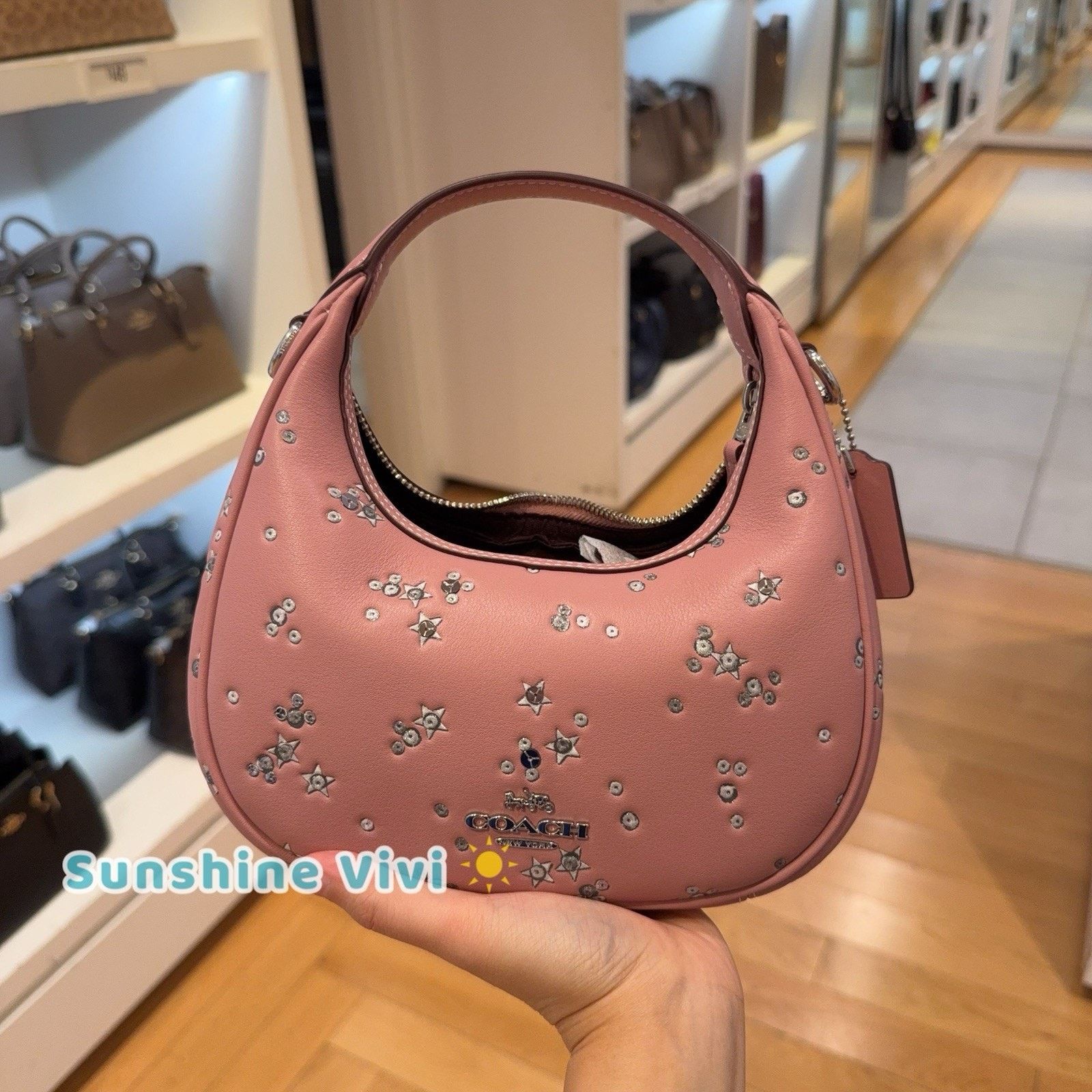 Coach NWT Coach Carmen Mini Crossbody Bag Star CCE63 DUSTY PINK Size ONE SIZE - 6 Thumbnail