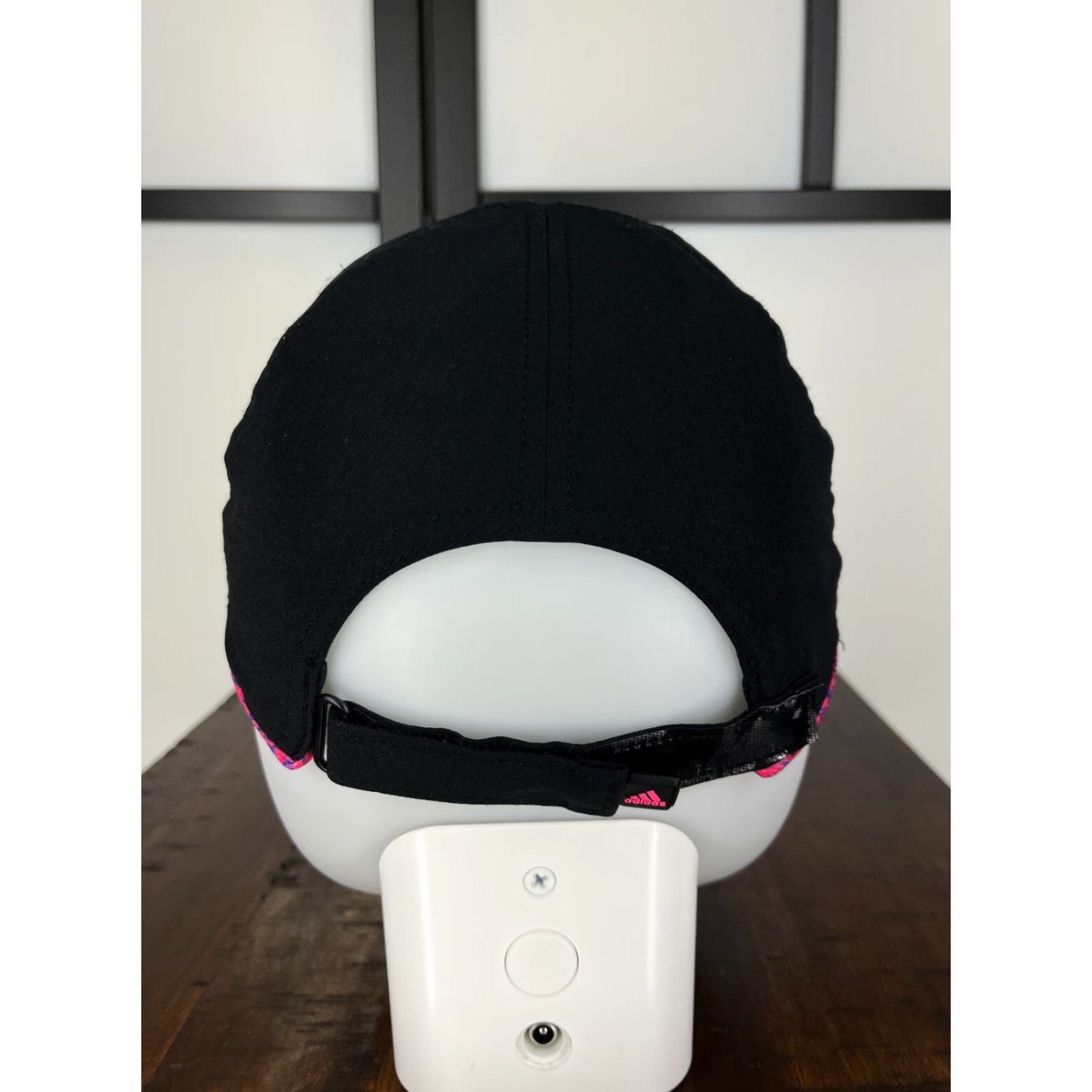 Adidas Hat Cap Strap Back One Size Black Pink Poly Blend Climalite Golf Hat
