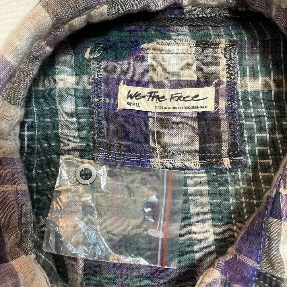 New Free People We the Free Plaid Cotton Shirt Size S