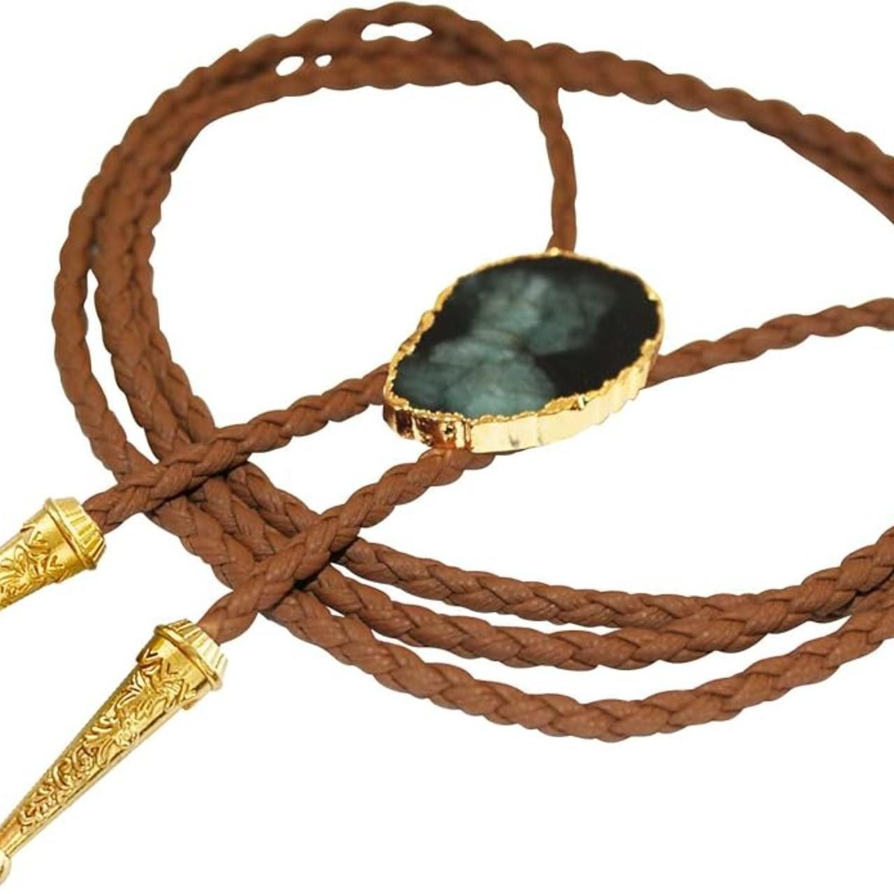 Other Brown Cord - Emerald - Bolo Tie Size ONE SIZE - 2 Thumbnail