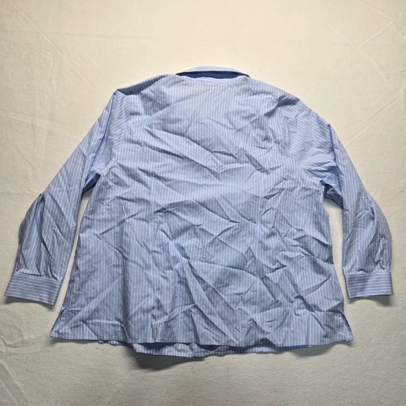 Vintage Catherines Shirt Blue Striped Button-Up 3/4 Sleeve Adult Women's 2X Size XXL / US 16-18 / IT 52-54 - 7 Thumbnail