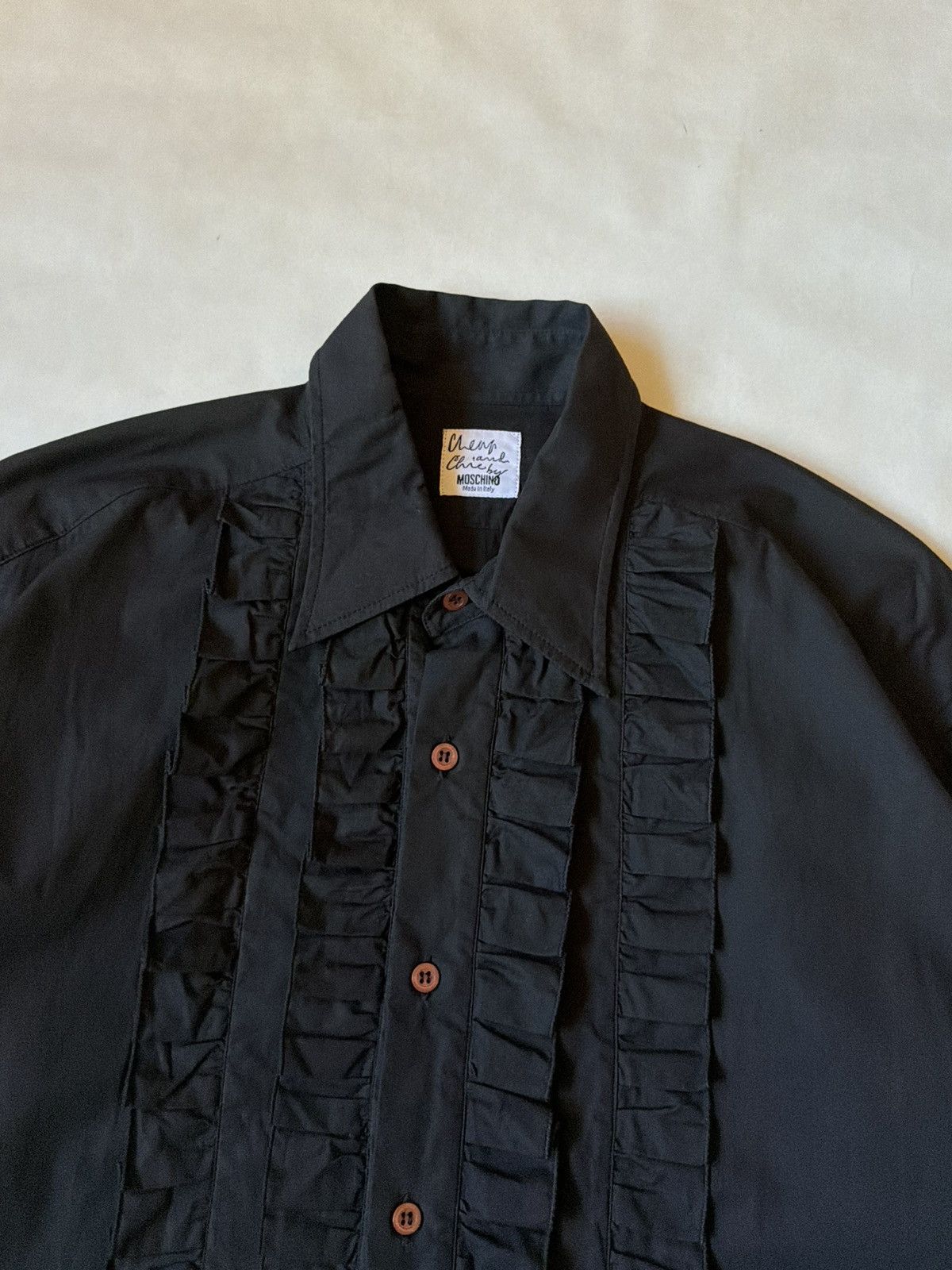Moschino Moschino Ruffled Shirt With Jabot like cdg saint laurent Size US L / EU 52-54 / 3 - 4 Thumbnail