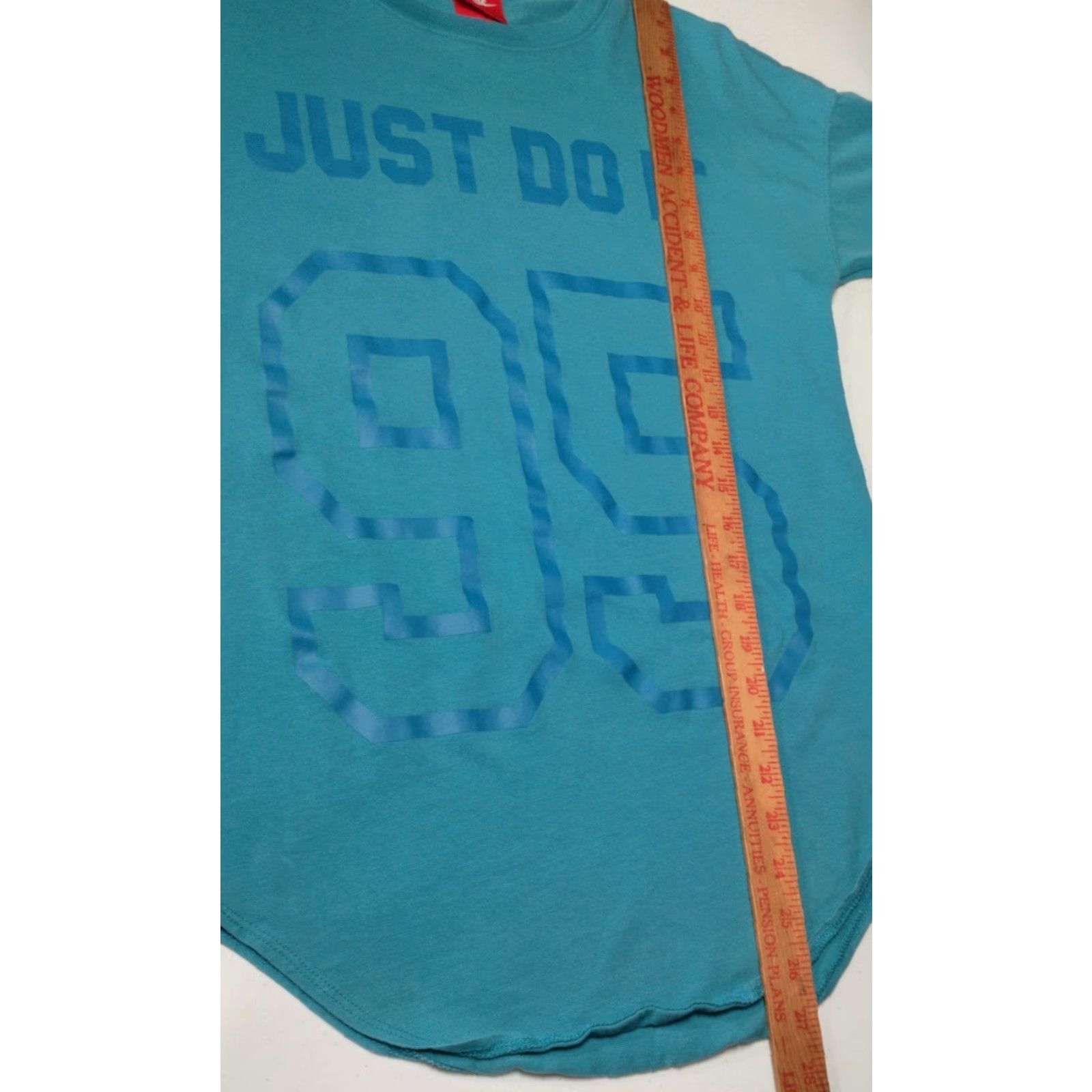 Nike VINTAGE Nike Just Do It Shirt Women S Blue 1995 Retro Knit Jersey Athletic Blokecore - Nike Just Do It - 3/4 Sleeve Crew Neck Pullover Regular Fit Size S / US 4 / IT 40 - 4 Thumbnail