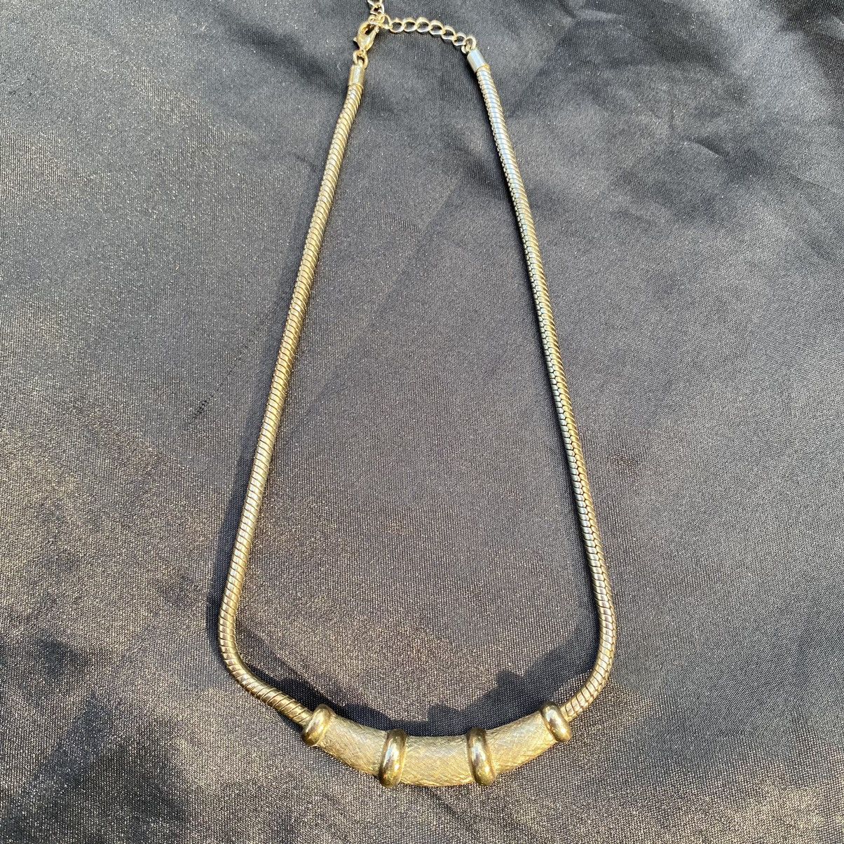 image of Avant Garde x Chain Vintage Gold Plated Snake Chain Egyptian Collar Necklace, Men's