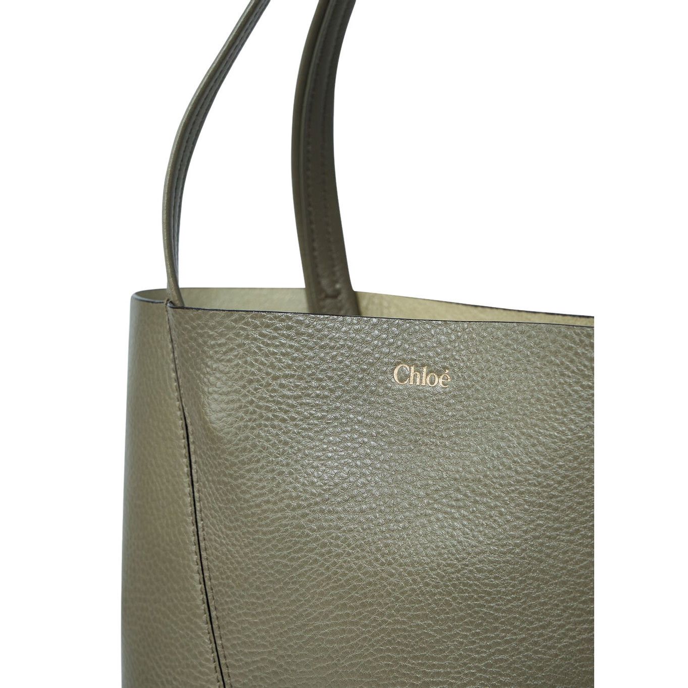 Chloe Chloe Medium Spin Aloe Green Grained Leather Tote Bag New & Size ONE SIZE - 3 Thumbnail
