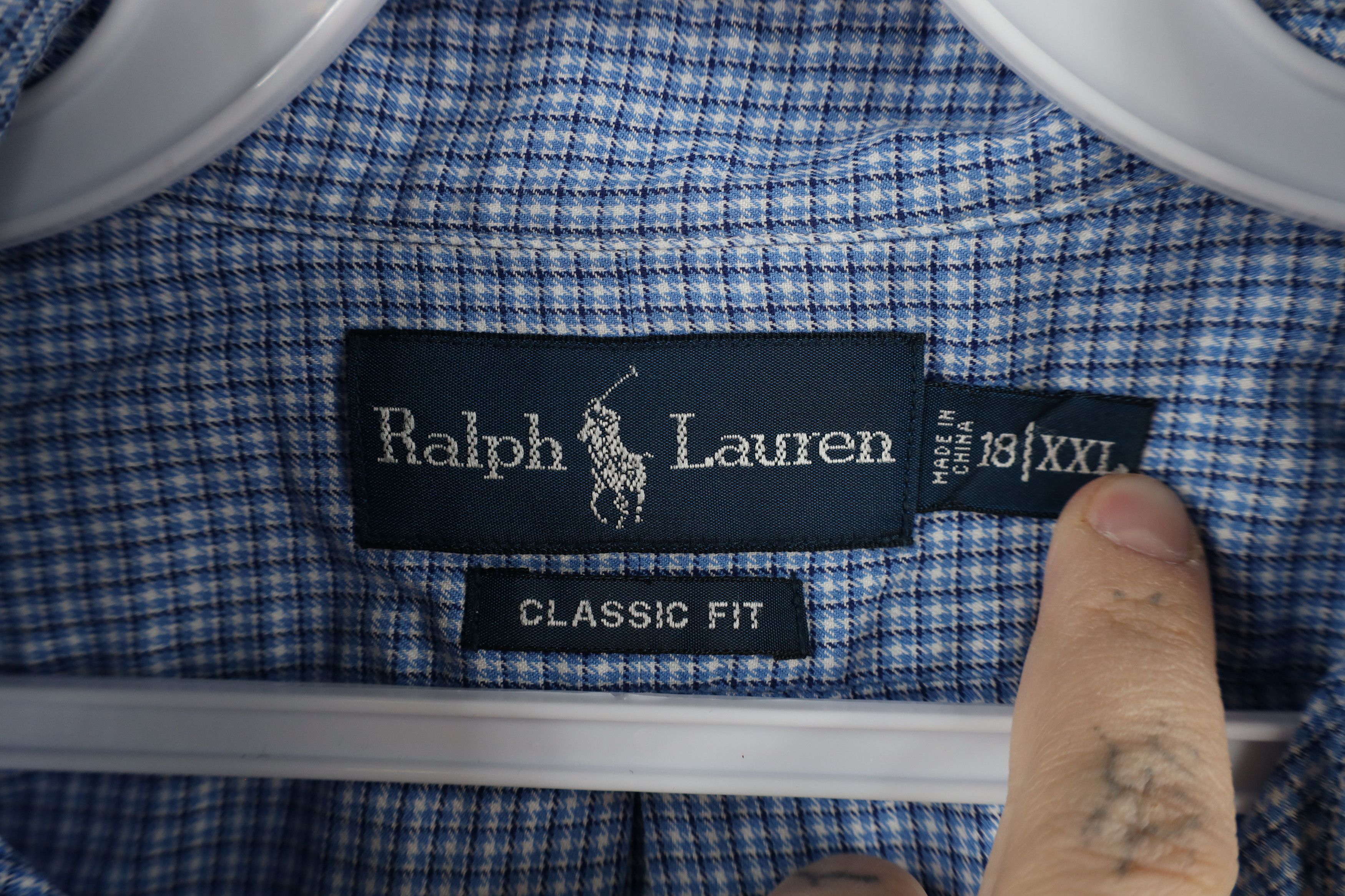Ralph Lauren × Vintage Vintage 90s Ralph Lauren Collared Button Down Shirt Blue Size US XXL / EU 58 / 5 - 8 Thumbnail