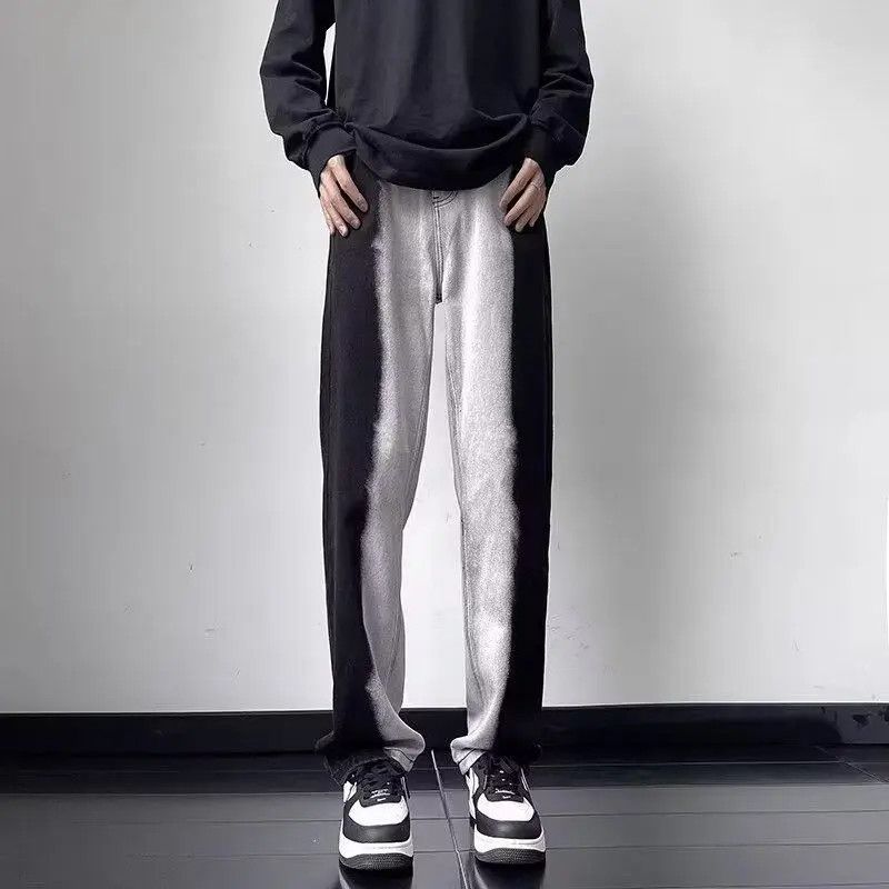 Japanese Brand Grey black color blocked casual jeans Size US 32 / EU 48 - 3 Thumbnail