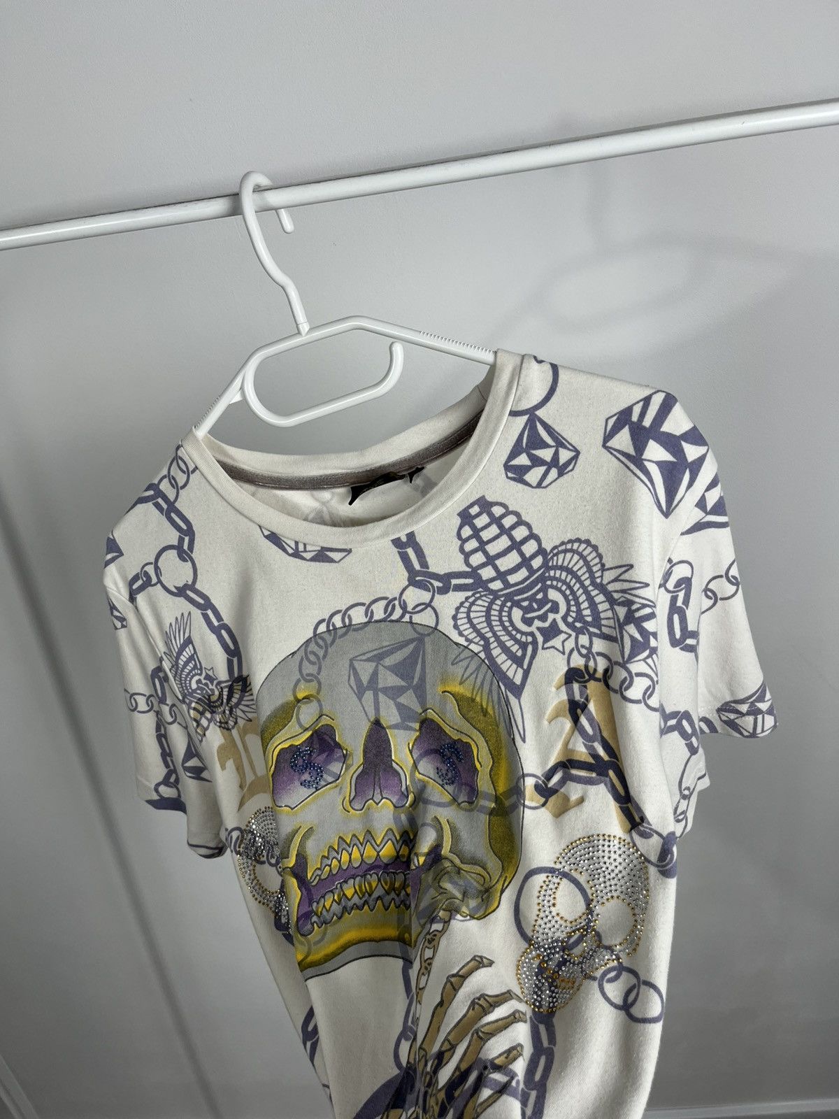 Christian Audigier Christian Audigier Skull Chain Graphic T-Shirt Women’s S Size M / US 6-8 / IT 42-44 - 10 Thumbnail
