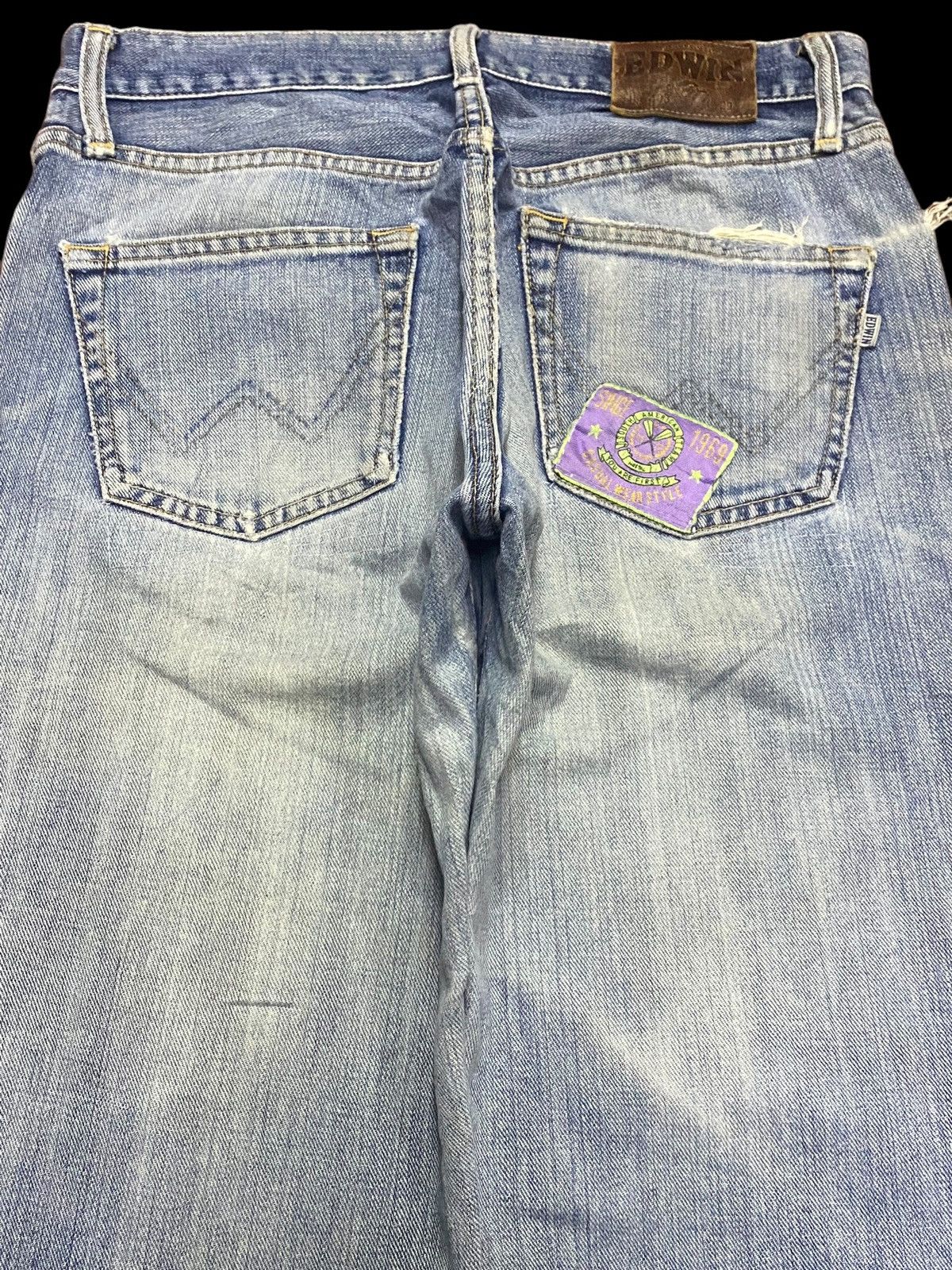 Junya Watanabe Vintage Edwin Patched Faded Wash Distressed Jeans Size US 30 / EU 46 - 4 Thumbnail