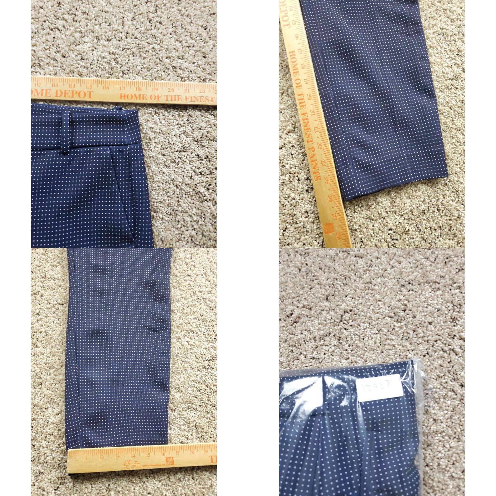 J.Crew J.Crew Mercantile Pants Womens 14 Navy Blue Polka Dot Stretch Slim Fit Pants Size 36" / US 14 / IT 50 - 8 Thumbnail