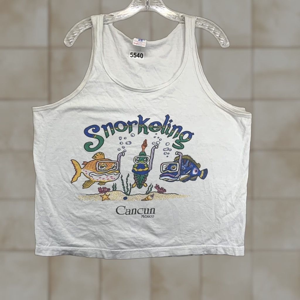 Vintage VINTAGE Mexico Tank Top Men’s Large Unisex Sleeveless Graphic Fish Print Snorkeling Beachwear Size US L / EU 52-54 / 3 - 1 Thumbnail