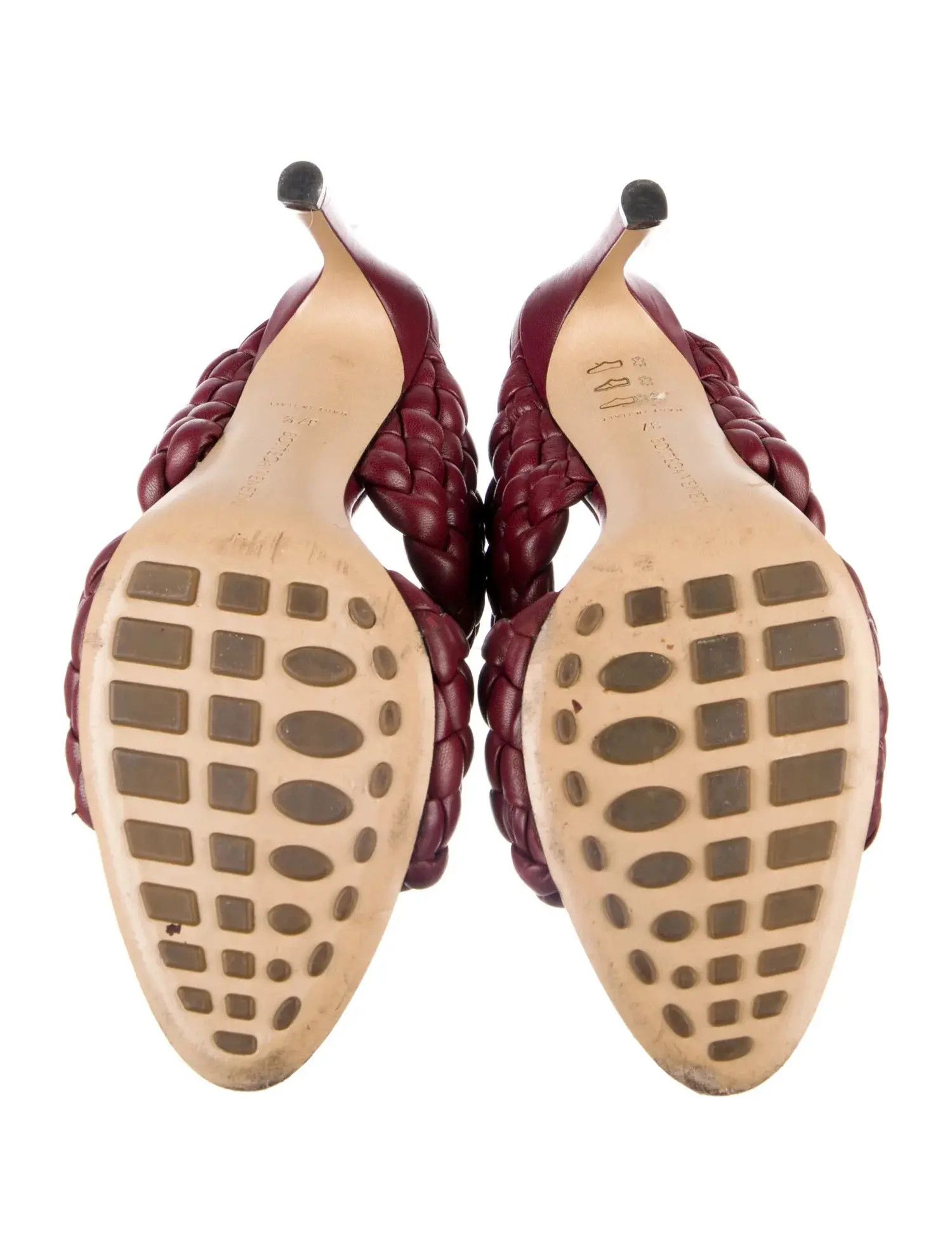 Bottega Veneta o1bcso1str0924 Curve Sandals in Burgundy Size US 7 / IT 37 - 5 Thumbnail