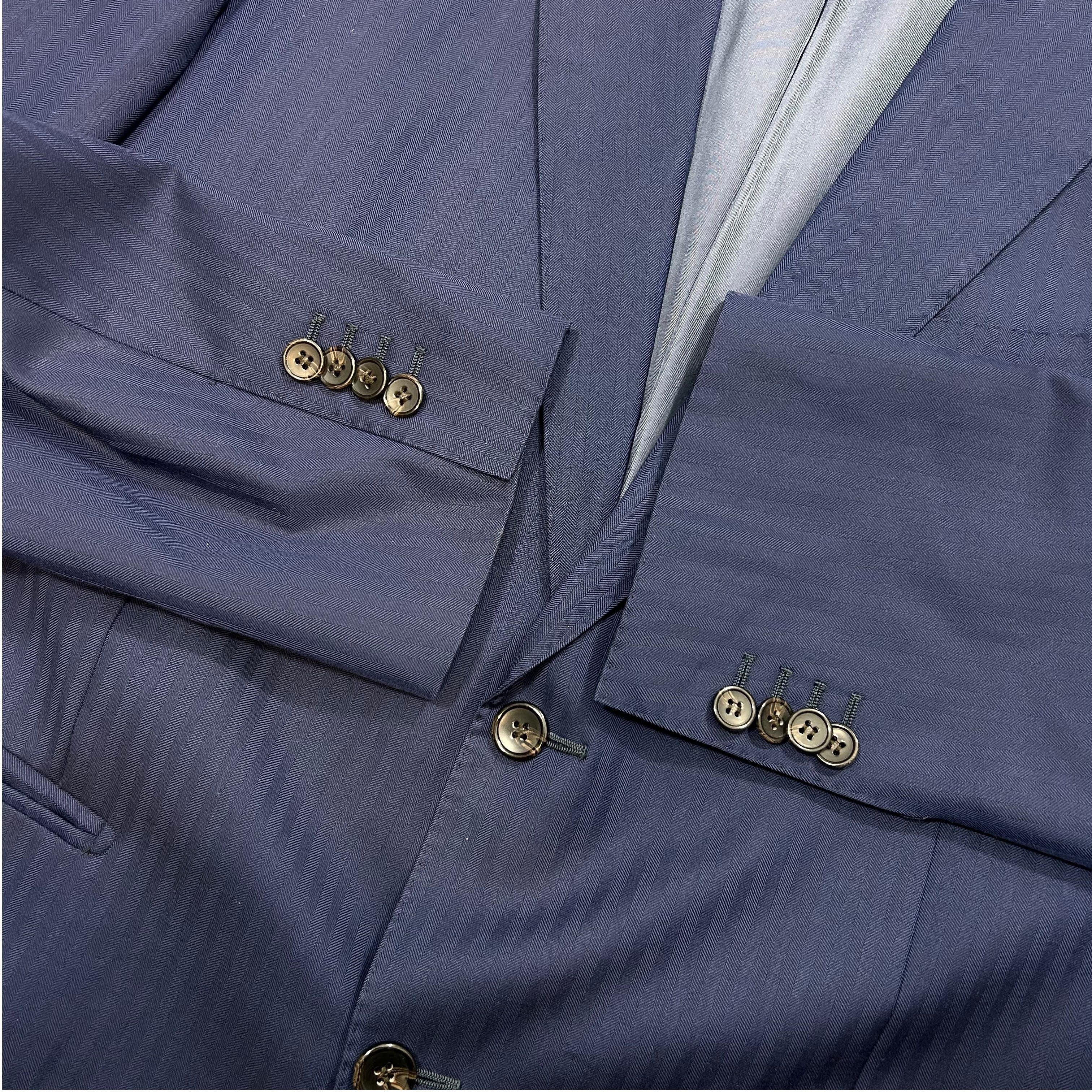 Suitsupply Suitsupply Napoli Blue Striped Blazer Wool Size EU 54 Size 44R - 4 Thumbnail