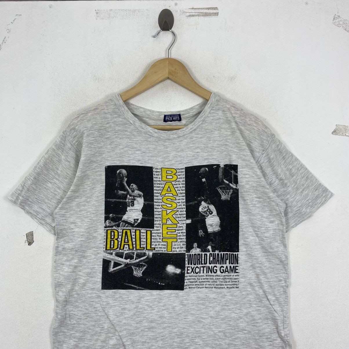NBA Vintage 90s Basketball Graphic Tee New College Pick Hits L Size US L / EU 52-54 / 3 - 3 Thumbnail