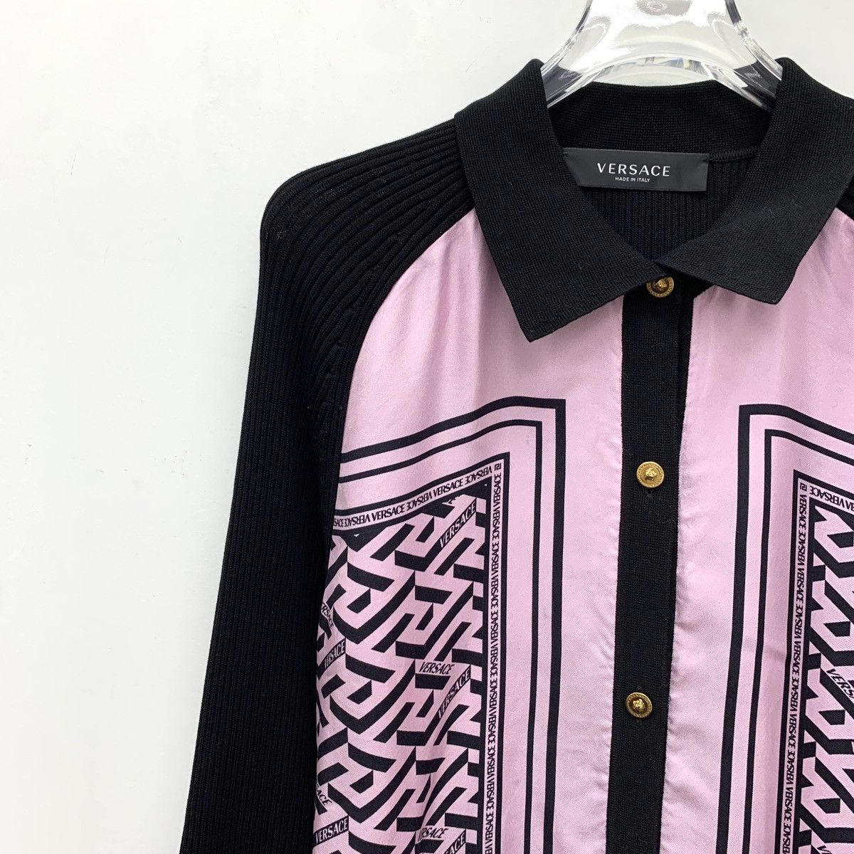 Versace Versace Mulberry Silk Lapel Long Sleeve Knit Dress K26WX Size M / US 6-8 / IT 42-44 - 3 Thumbnail