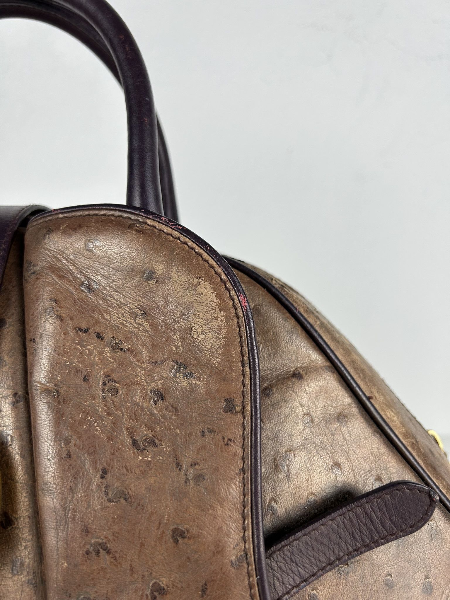 Dior 2000 Dior by John Galliano double saddle leather bowling bag Size ONE SIZE - 11 Thumbnail