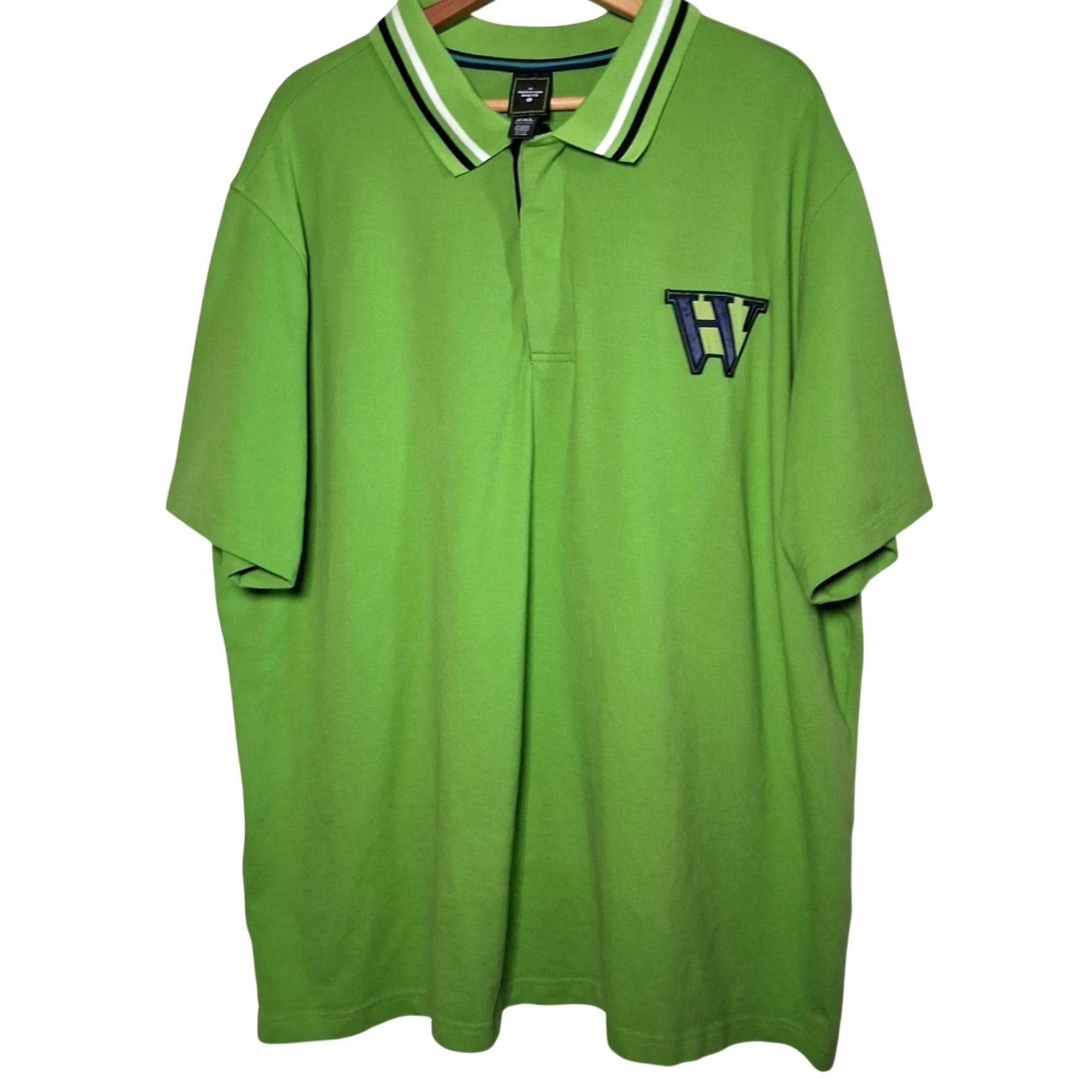 Vintage VINTAGE Houston White Polo Shirt Men 2XL Lime Green Woven W Sporty Golf Preppy Size US XXL / EU 58 / 5 - 2 Thumbnail