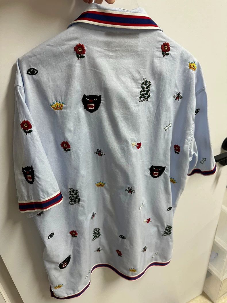 Gucci Gucci Embroidered short-sleeved shirt Size US M / EU 48-50 / 2 - 2 Thumbnail
