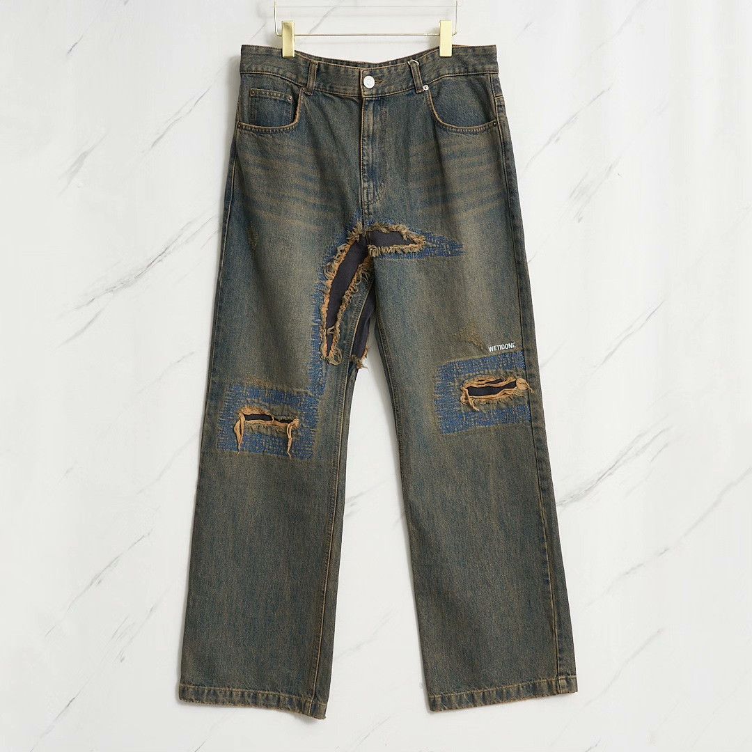 WE11DONE WE11DONE Men's Distressed Patch Jeans Size US 36 / EU 52 - 1 Thumbnail