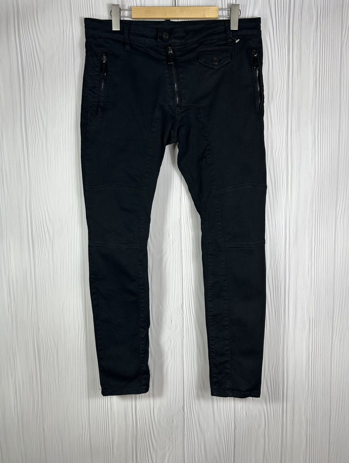 Dsquared2 DSQUARED2 Black Slim Jean Size 50 Biker Style Zip Details Size US 34 / EU 50 - 1 Thumbnail