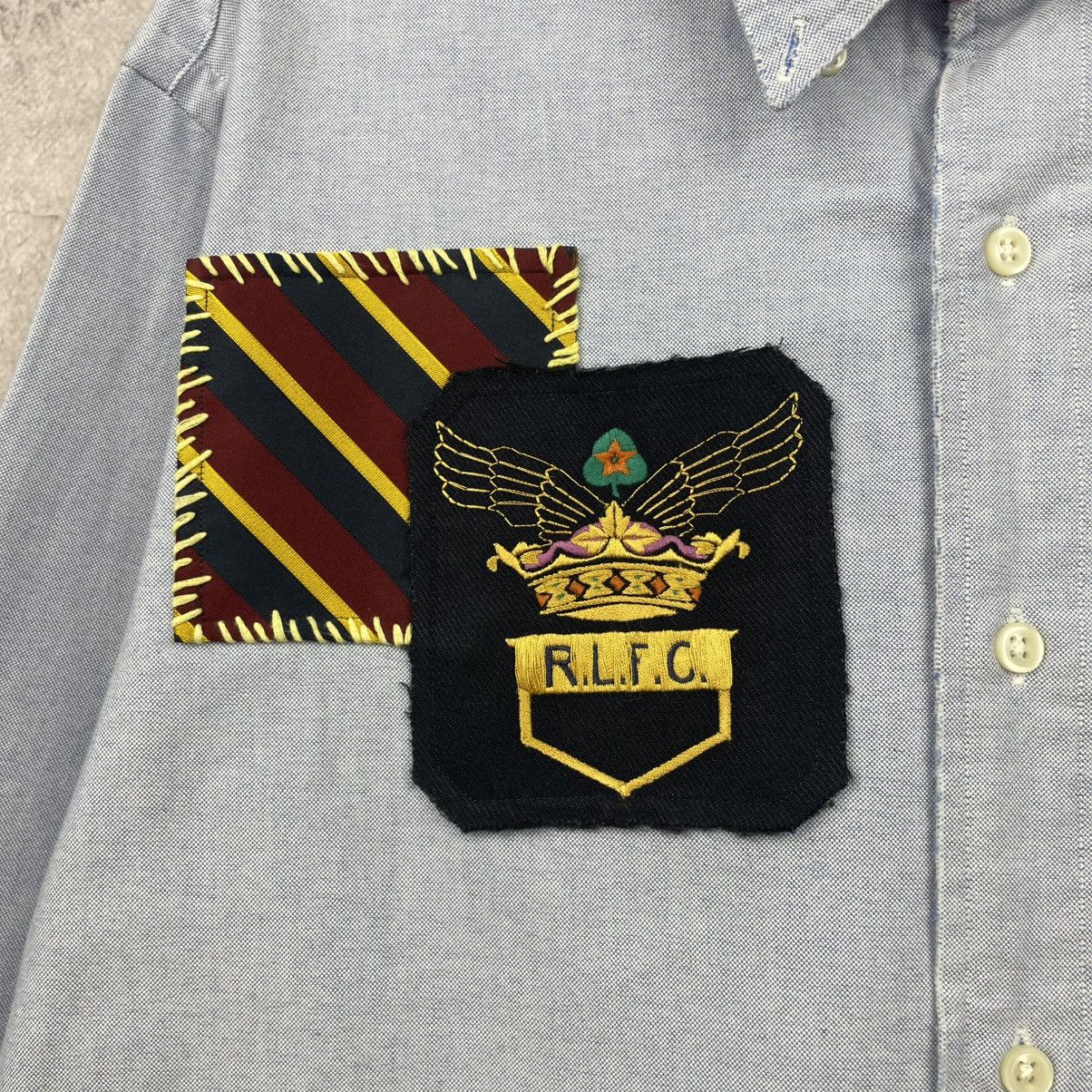 Polo Ralph Lauren Polo Ralph Lauren Rugby Patchwork Oxford Blue Shirt Size US M / EU 48-50 / 2 - 3 Thumbnail
