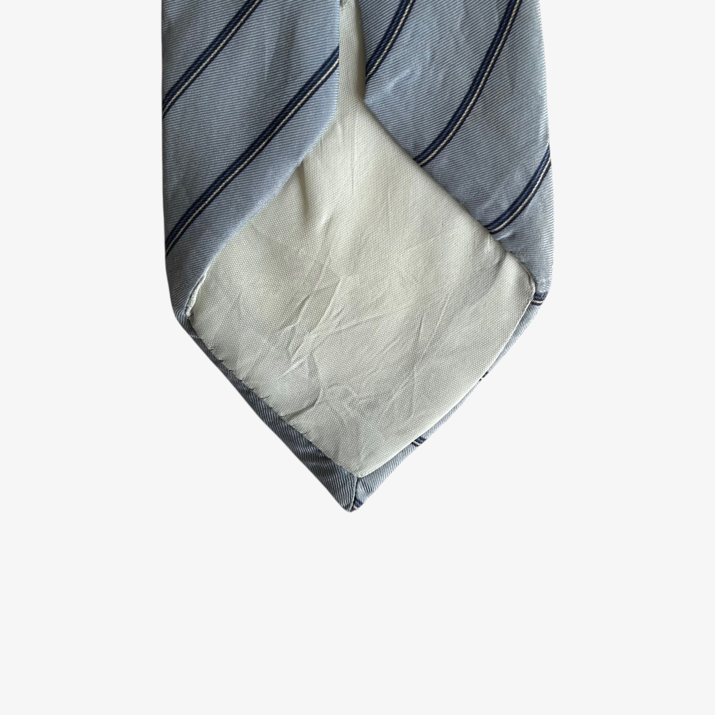 Dior Vintage 80s Christian Dior Grey Striped Silk Tie Size ONE SIZE - 4 Thumbnail