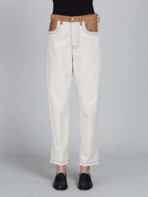 Marni o1w1db10125 Carrot Fit Jeans in Ecru Size 28" / US 6 / IT 42 - 1 Thumbnail