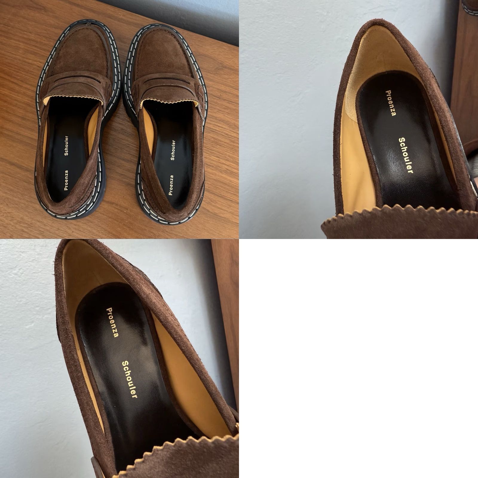 Proenza Schouler Proenza Schouler Suede Lug-Sole Penny Loafers Size 36.5 Brown Excellent Cond. Size US 7 / IT 37 - 8 Thumbnail