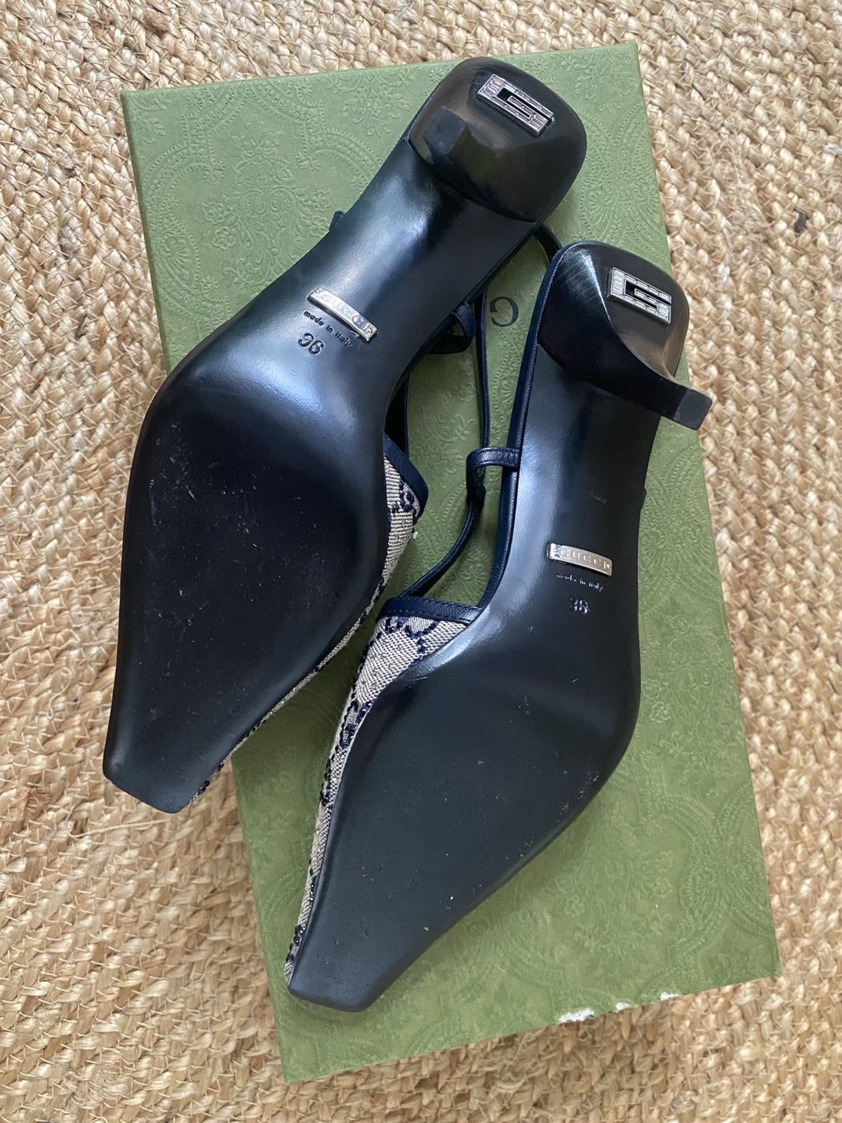 Gucci Gucci GG cloth sling back heels in ‘beige crystal’ Size US 6 / IT 36 - 4 Thumbnail