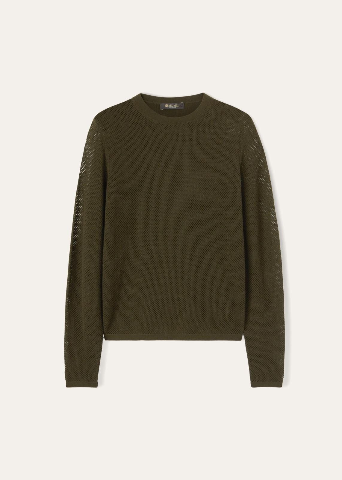 Loro Piana o1srvl11e0824 Port Douglas Crewneck Sweater in Olive Green Size XL / US 12-14 / IT 48-50 - 1 Thumbnail