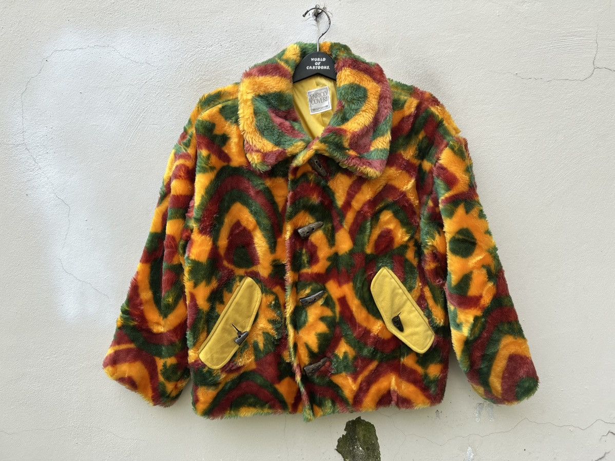 Enrico Coveri Vintage Enrico Coveri Sport Psychedelic Fleece Coat Jacket Size US M / EU 48-50 / 2 - 6 Thumbnail
