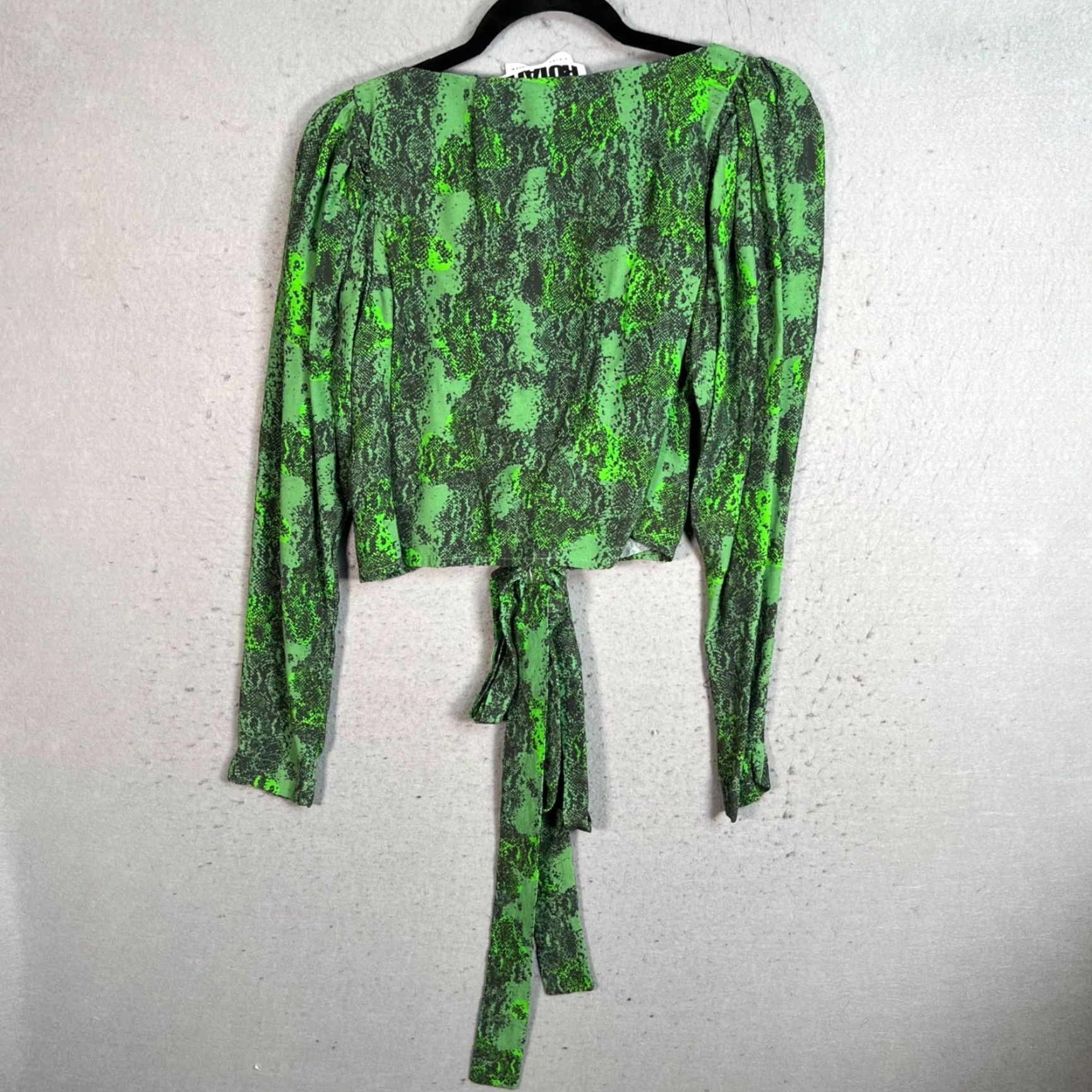 Vintage Rotate Birger Christensen Womens Size 10 Green Snake Print Top Wrap Size L / US 10 / IT 46 - 2 Thumbnail