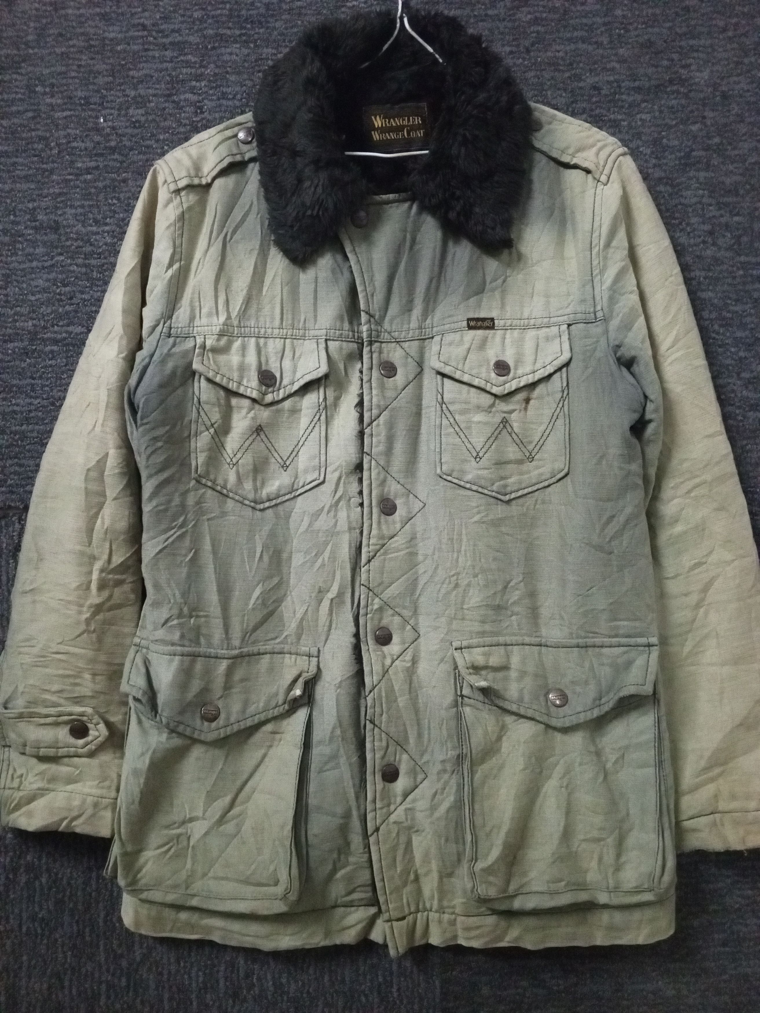 Wrangler Vtg Worn Faded Wrangler WrangeCoat Fleece Inside Jacket Size US M / EU 48-50 / 2 - 1 Thumbnail